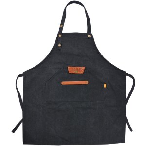 Clayre & Eef KT041.039BL Apron Silver/Black 78x70 cm