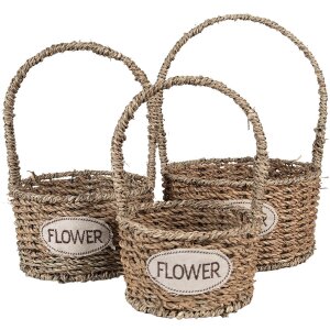 Clayre & Eef 65709 Basket Set 3 Seagrass Brown...