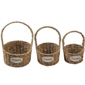 Clayre & Eef 65709 Basket Set 3 Seagrass Brown...