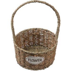 Clayre & Eef 65709 Basket Set 3 Seagrass Brown Ø 22/19/16 cm Country style