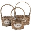 Clayre & Eef 65709 Basket Set 3 Seagrass Brown Ø 22/19/16 cm Country style