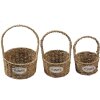 Clayre & Eef 65709 Basket Set 3 Seagrass Brown Ø 22/19/16 cm Country style