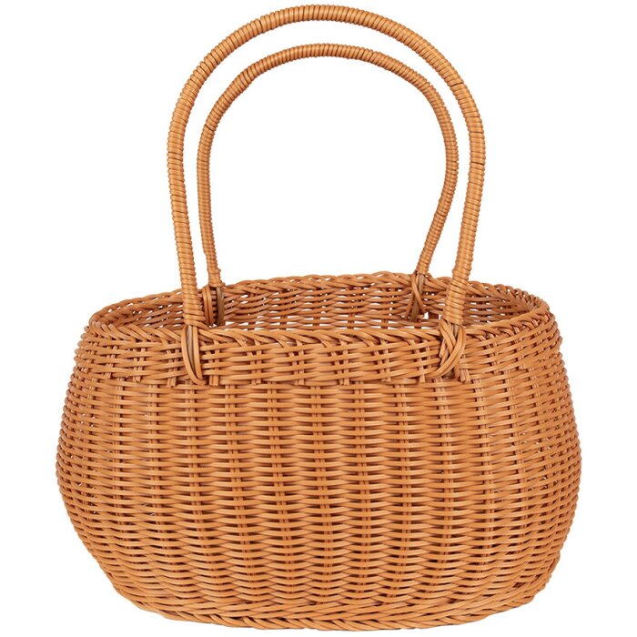 Clayre & Eef 65720 Storage Basket Brown Plastic 38x24x19/38 cm