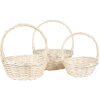 Clayre & Eef 65722 Basket Set of 3 Rattan Beige Ø 33x12 27x11 22x9 cm