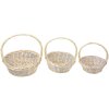 Clayre & Eef 65722 Basket Set of 3 Rattan Beige Ø 33x12 27x11 22x9 cm