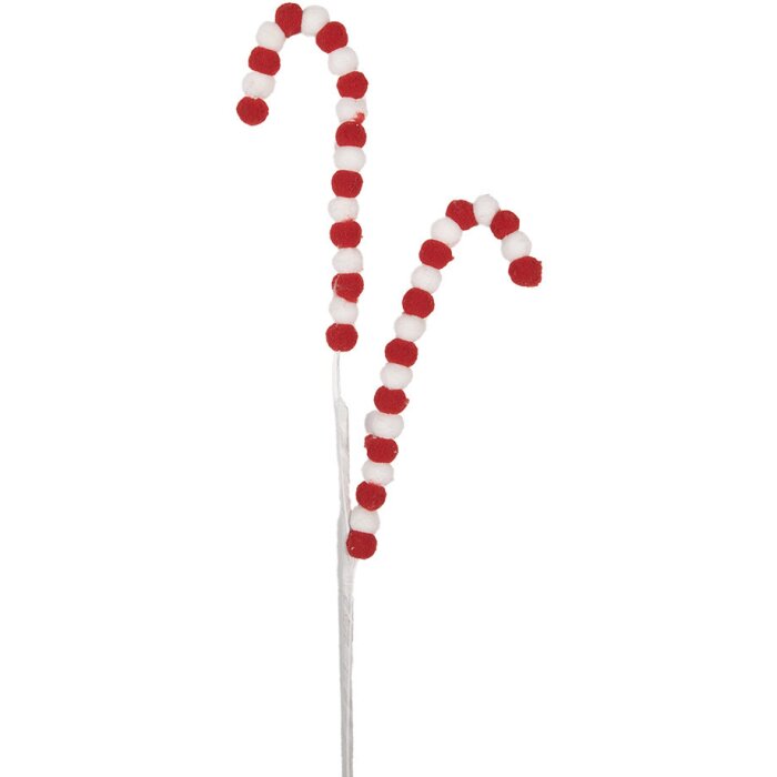 Clayre & Eef 65861 Decoration Candy Cane 13x1x60 cm Red White Plastic