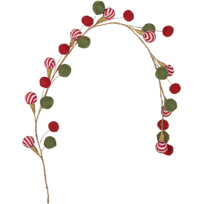 Clayre & Eef 65862 Decoration Garland Christmas Red Green 100x6x6 cm