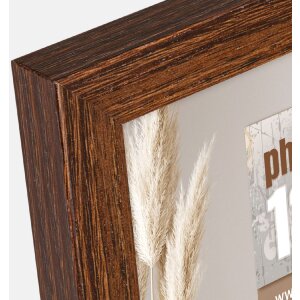 ZEP wooden frame hall 13x18 cm brown clear glass block profile 1.5 cm