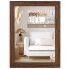 ZEP wooden frame hall 13x18 cm brown clear glass block profile 1.5 cm