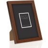 ZEP wooden frame hall 13x18 cm brown clear glass block profile 1.5 cm