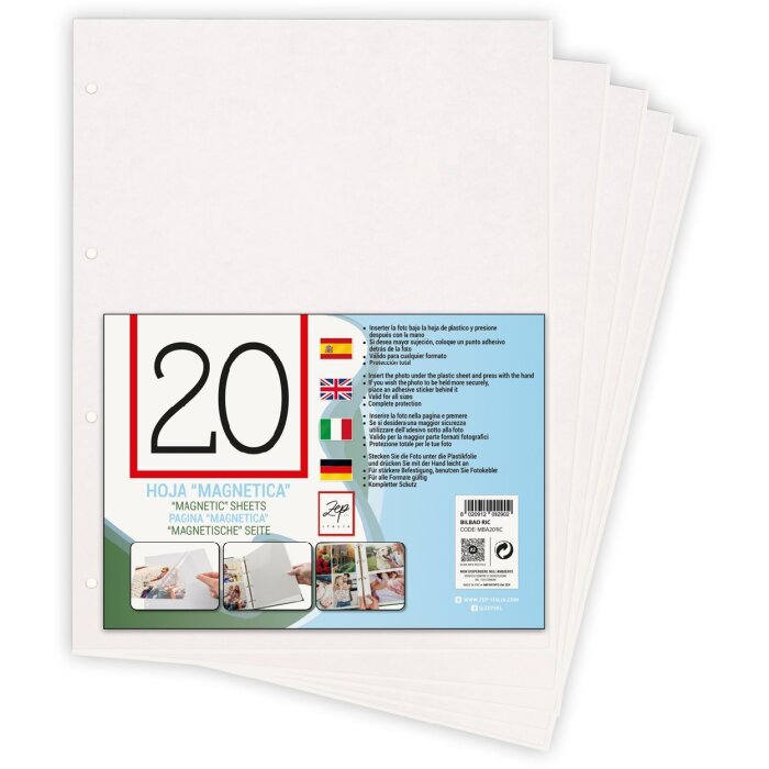 ZEP MBA20RIC Magnetic insert sheets 10 sheets 20 pages for ring binders