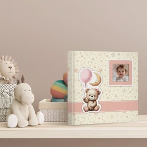 ZEP baby album Brian 24x24 cm pink with bear motif 40...