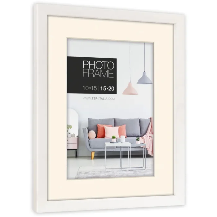 ZEP Polysterol picture frame Edison White 30x45 cm without passe-partout