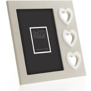 ZEP Wooden picture frame Merida Grey 10x15 cm with heart design