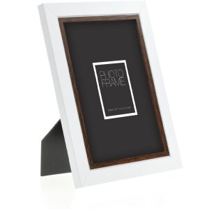 ZEP Wooden photo frame Caen 10x15 cm White Brown two-coloured for standing or hanging