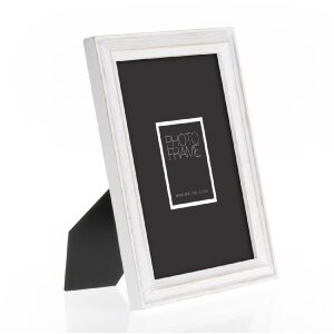 ZEP Wooden Frame Rosel White 20x30 cm Wooden Portrait Frame with Stand Clear Glass