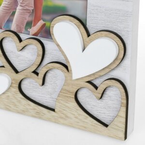 ZEP photo frame Lavinia 13x18 cm wood with heart appliqués portrait format