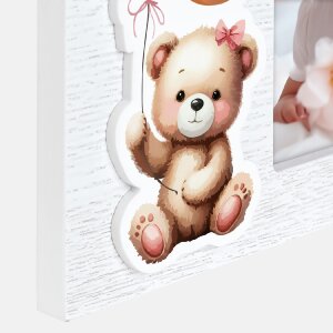 ZEP Baby picture frame Colin pink wood 10x15 cm with 3D...