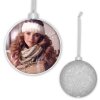 ZEP Photo Christmas decoration with picture 8.5x8.5 cm silver for hanging