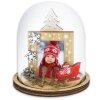 ZEP Christmas photo frame Herman glass dome 5x7 cm wood red