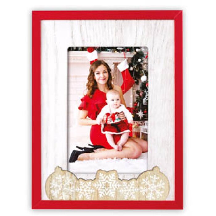 ZEP ZT3746 Vipiteno Wooden Picture Frame White Red 10x15 cm Vertical