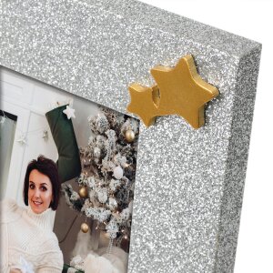 ZEP ZT2024 Silvy 10x15 cm wooden picture frame silver gold star Christmas