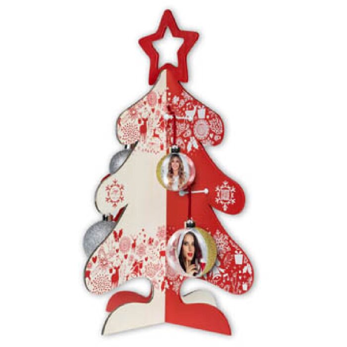 ZEP Christmas tree wood red white 65 cm high 45 cm wide Decorative tree plug-in system