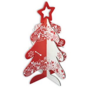 ZEP Christmas tree wood red white 65 cm high 45 cm wide Decorative tree plug-in system