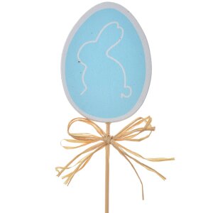 Clayre & Eef 65652BL Plant plug egg blue wood 6x1x30 cm