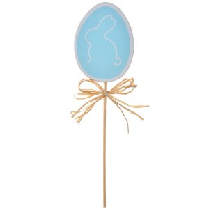 Clayre & Eef 65652BL Plant plug egg blue wood 6x1x30 cm