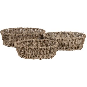 Clayre & Eef 65710 Basket Set 3-piece 27x22x8 24x18x7...