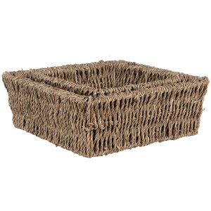 Clayre & Eef 65711 Storage Baskets Seagrass Set of 3 Brown Boho Style