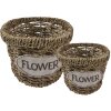 Clayre & Eef 65714 Basket Set 2 Seagrass Brown Ø 16x13 Ø 13x11 cm Boho Style