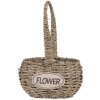 Clayre & Eef 65715 Basket Set 2 pieces Seagrass Flower 20x16/28x16 cm