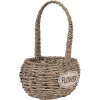 Clayre & Eef 65715 Basket Set 2 pieces Seagrass Flower 20x16/28x16 cm