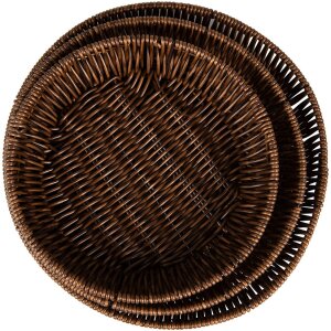 Clayre & Eef 65717 Storage Basket Set 3 Brown Round Ø 28/25/22 cm Plastic