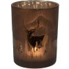 Clayre & Eef 6GL4662 Tealight Holder Brown Deer Motif Ø 10x12 cm Country Style