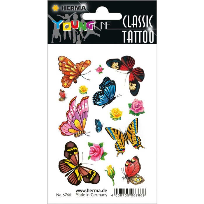 HERMA Tattoos Colour Art Butterflies 1 sheet