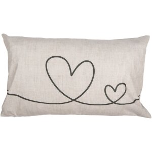 Clayre & Eef CHS36 Cushion Cover Beige Green Heart...