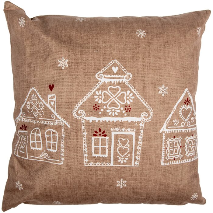 Clayre & Eef GBB22 Cushion Cover Brown White 45x45 cm Country Style