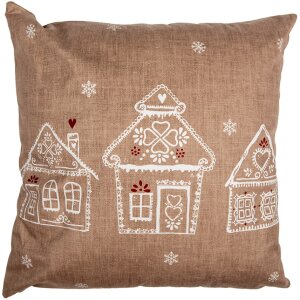 Clayre & Eef GBB22 Cushion Cover Brown White 45x45 cm...