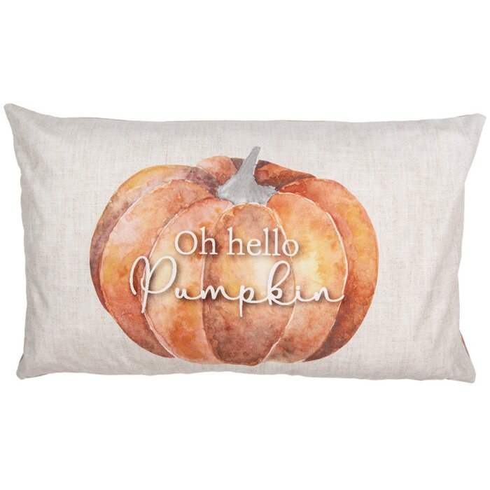 Clayre & Eef PPS36-1 Cushion Cover Pumpkin Motif Beige Orange 30x50 cm Country Style