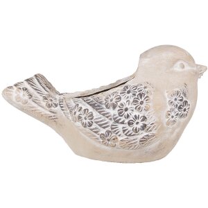 Clayre & Eef 6TE0541 Flower Pot Bird Beige Brown...