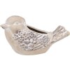 Clayre & Eef 6TE0541 Flower Pot Bird Beige Brown 25x14x14 cm Country Style