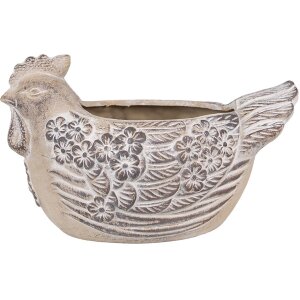 Clayre & Eef 6TE0542L Flower Pot Chicken Beige Brown...