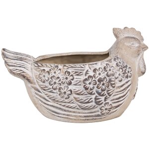 Clayre & Eef 6TE0542L Flower Pot Chicken Beige Brown...