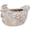 Clayre & Eef 6TE0542M Flowerpot Chicken Stoneware Beige 21x14x13 cm Vintage