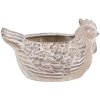 Clayre & Eef 6TE0542M Flowerpot Chicken Stoneware Beige 21x14x13 cm Vintage