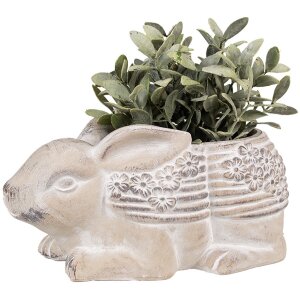 Clayre & Eef 6TE0543 Flower Pot Rabbit Beige Brown 30x17x13 cm Stone