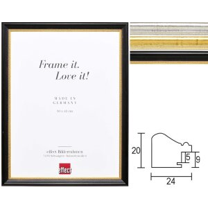 Effect solid wood frame Profile 85 Impact metal finish